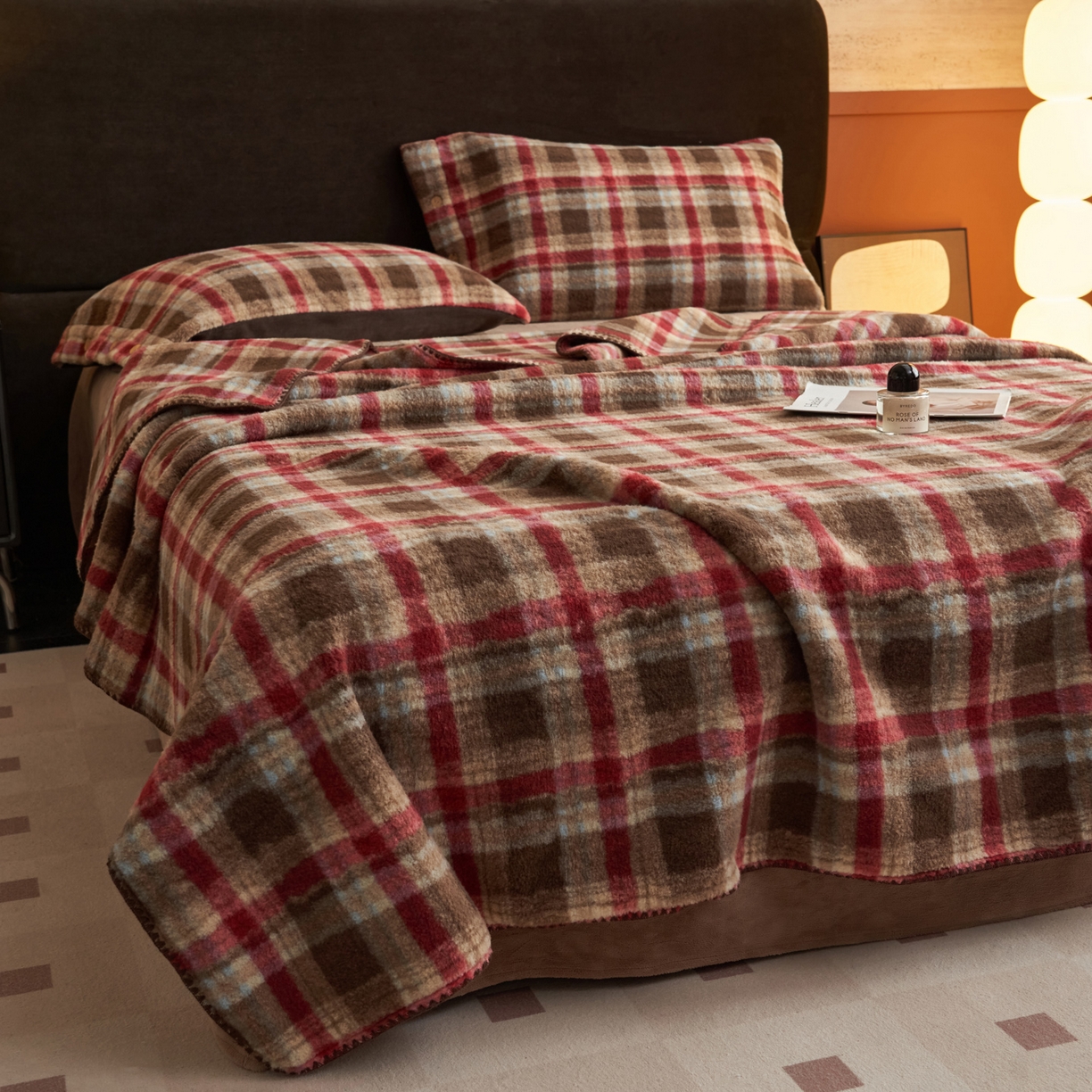 91家纺网 家纺一手货源 找家纺 寐绸家纺 2025新款230g双层羊绒牛奶绒毛毯 双层毛毯-苏格兰格