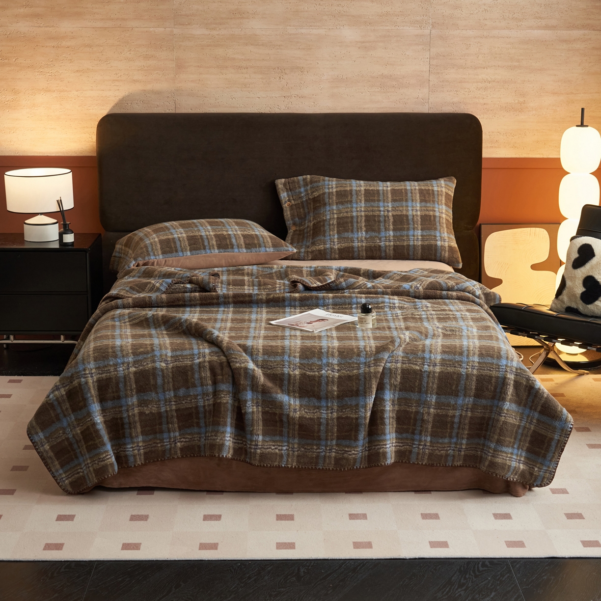 91家纺网 家纺一手货源 找家纺 寐绸家纺 2025新款230g双层羊绒牛奶绒毛毯 双层毛毯-维系咖格