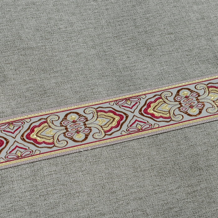 91家纺网 家纺一手货源 找家纺 万花酒店布草 2025新款纯色双拼织带床尾巾 织带灰