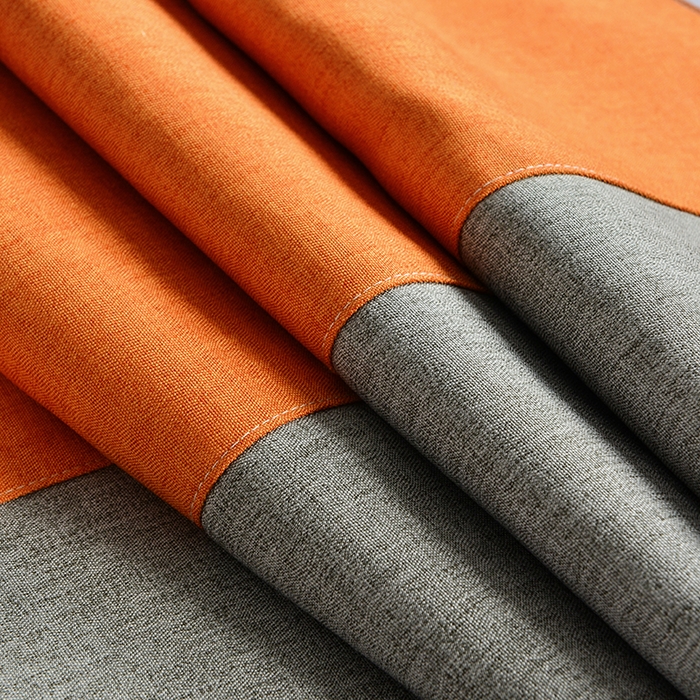 91家纺网 家纺一手货源 找家纺 万花酒店布草 2025新款纯色双拼织带床尾巾 双拼橙+灰