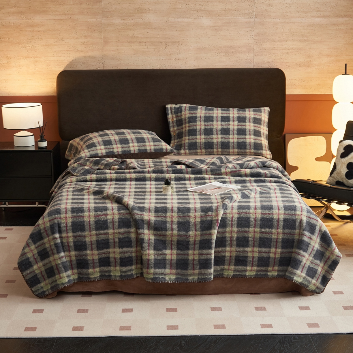 91家纺网 家纺一手货源 找家纺 寐绸家纺 2025新款230g双层羊绒牛奶绒毛毯 双层毛毯-雾里青格