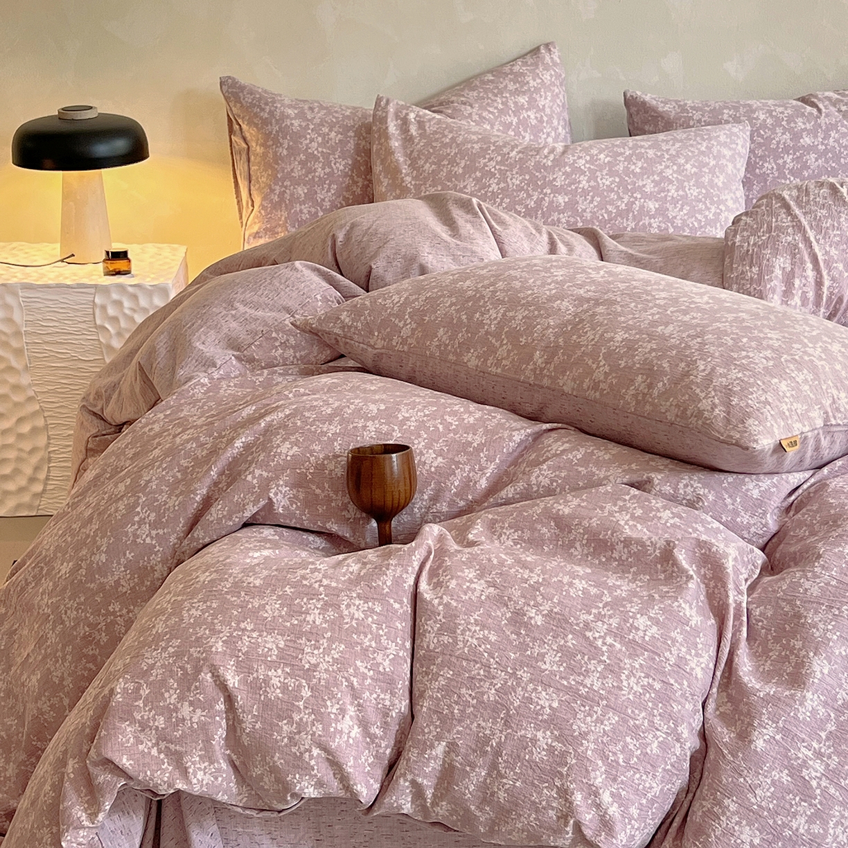 91家纺网 家纺一手货源 找家纺 灿哈家纺 2025新款复古风仿麻四件套 贝莉亚