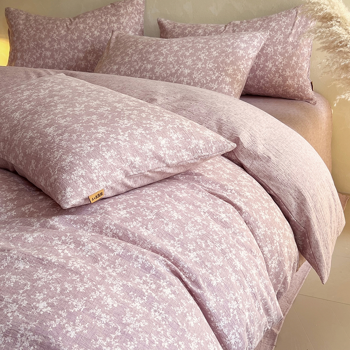 91家纺网 家纺一手货源 找家纺 灿哈家纺 2025新款复古风仿麻四件套 贝莉亚