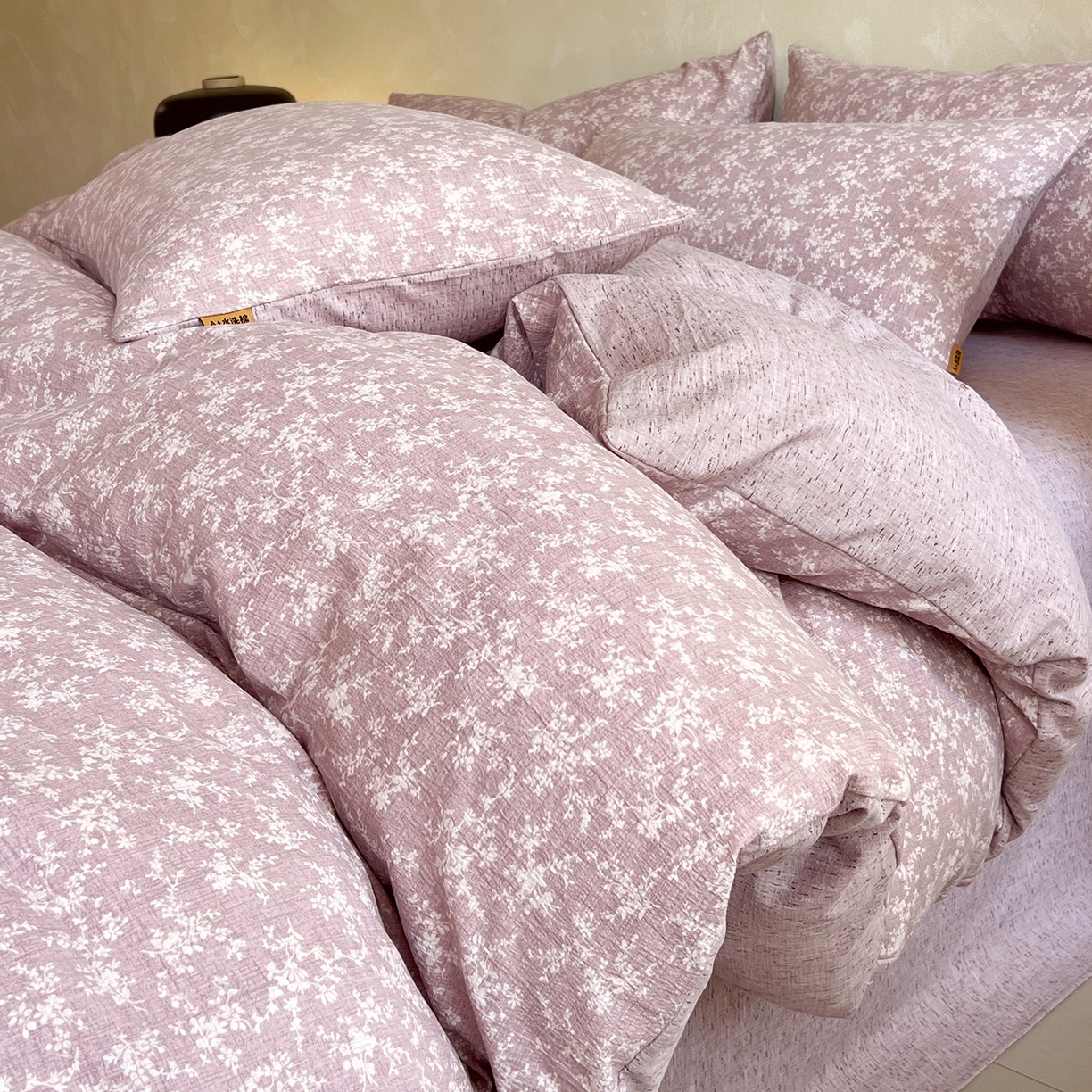 91家纺网 家纺一手货源 找家纺 灿哈家纺 2025新款复古风仿麻四件套 贝莉亚