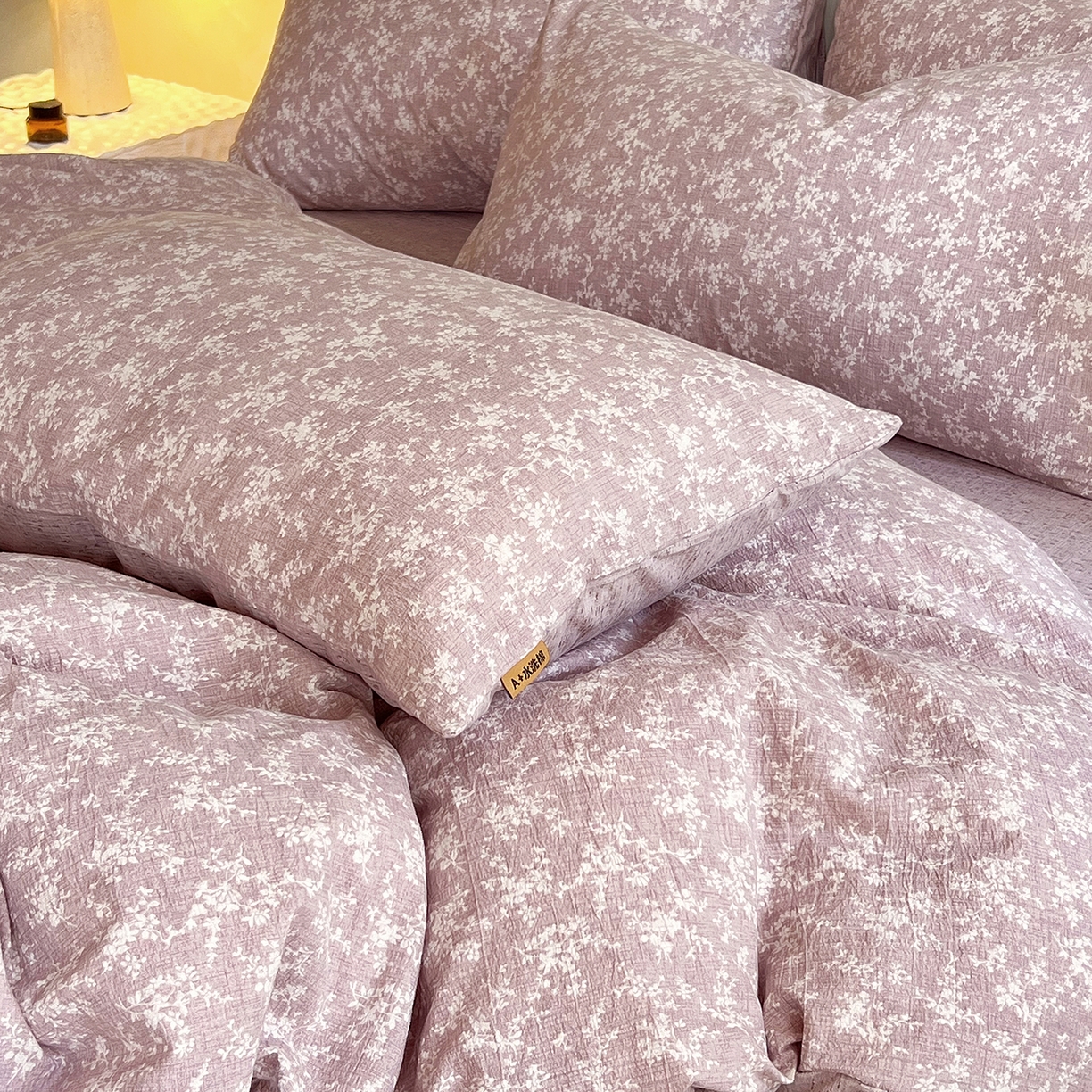 91家纺网 家纺一手货源 找家纺 灿哈家纺 2025新款复古风仿麻四件套 贝莉亚