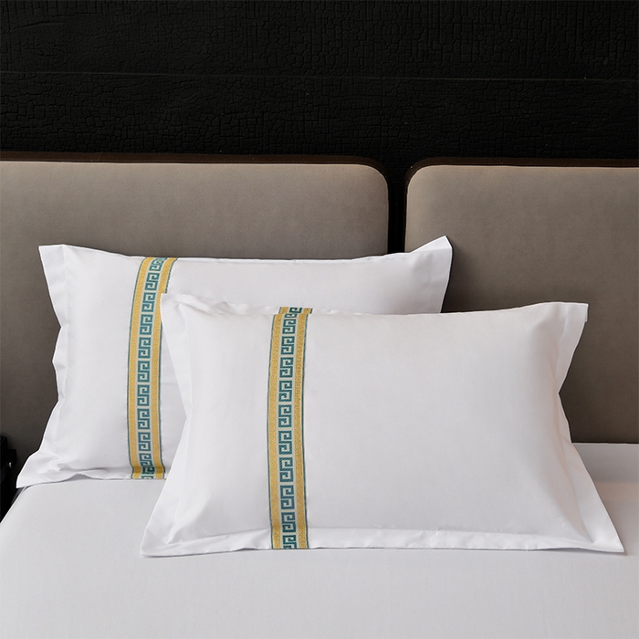 91家纺网 家纺一手货源 找家纺 万花酒店布草 2025新款酒店民宿专用四件套 绿色彩条普通款