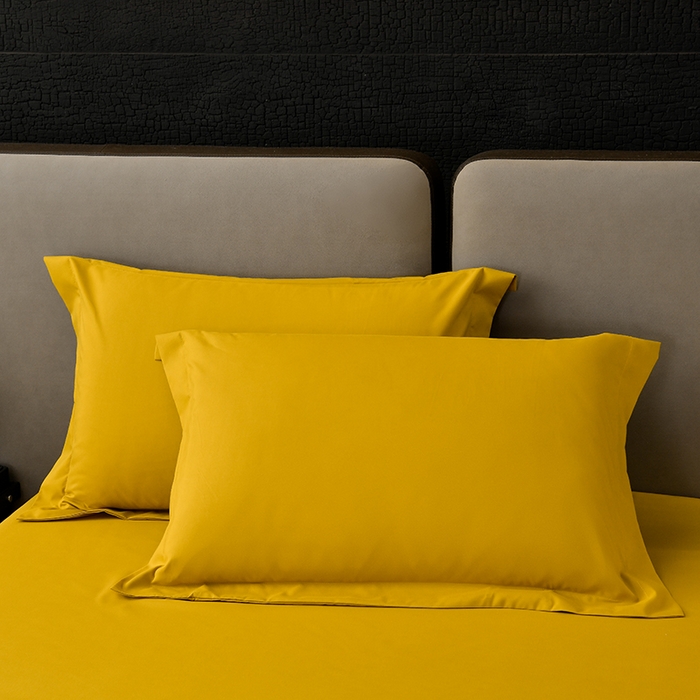 91家纺网 家纺一手货源 找家纺 万花酒店布草 2025新款酒店民宿专用四件套 黄色中厚款