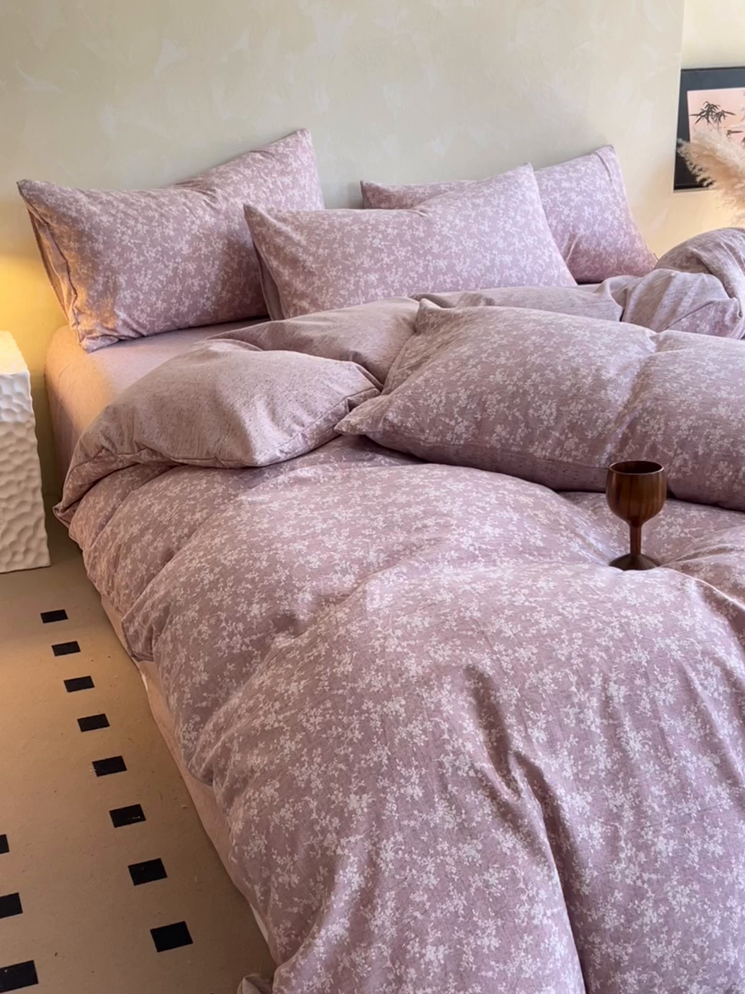 91家纺网 家纺一手货源 找家纺 灿哈家纺 2025新款复古风仿麻四件套 贝莉亚