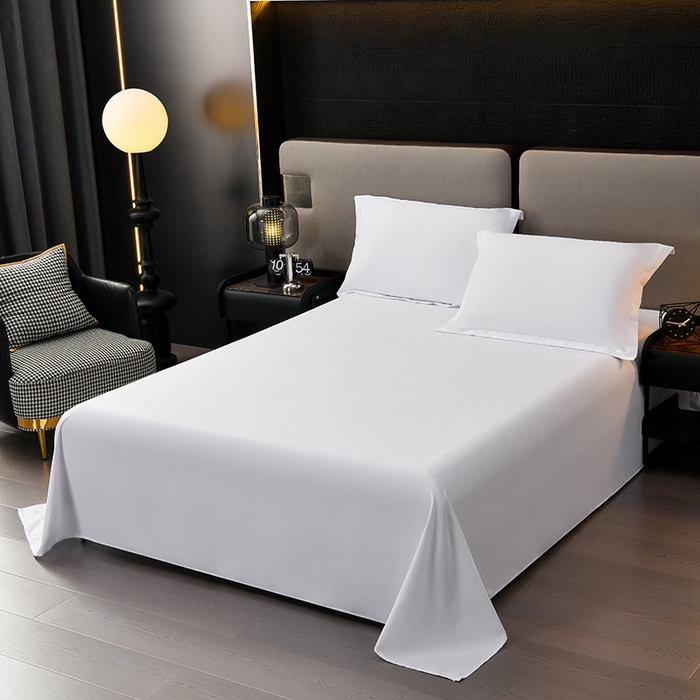 91家纺网 家纺一手货源 找家纺 万花酒店布草 2025新款酒店民宿专用四件套 紫色彩条加厚款