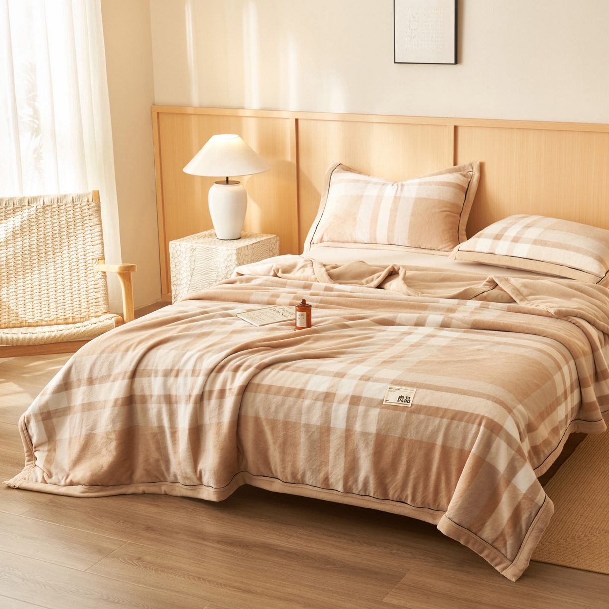 91家纺网 家纺一手货源 找家纺 （总）寐绸家纺 2025新款230g无印风牛奶绒功能毯