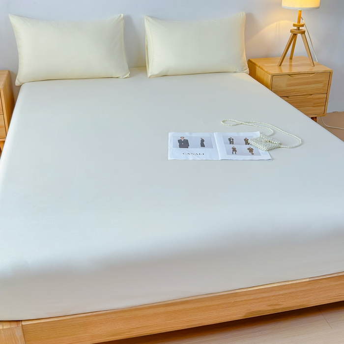 91家纺网 家纺一手货源 找家纺 佑佳家纺 2025年新款铂金棉芦荟棉单床笠，有配套枕套「支持定制各种尺寸」 象牙白