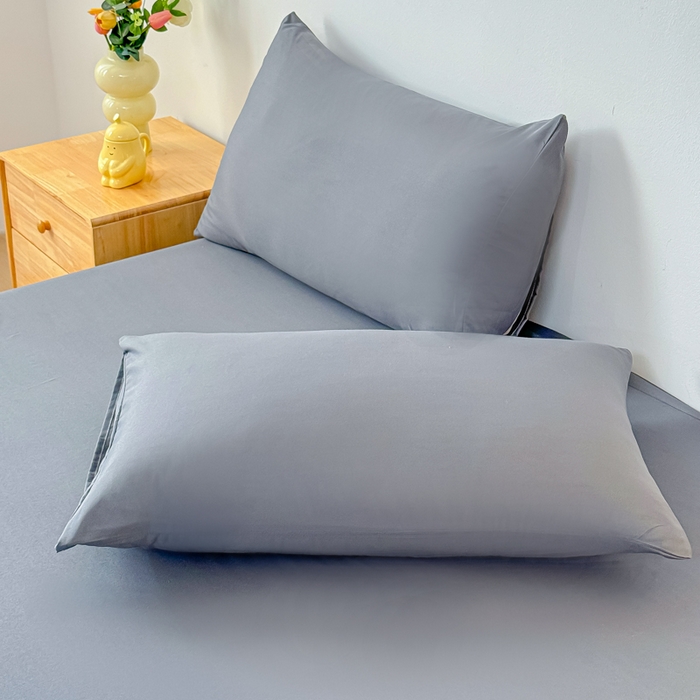 91家纺网 家纺一手货源 找家纺 佑佳家纺 2025年新款铂金棉芦荟棉单床笠，有配套枕套「支持定制各种尺寸」 深冬灰