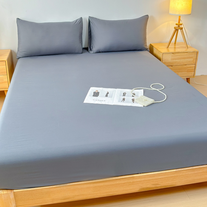 91家纺网 家纺一手货源 找家纺 佑佳家纺 2025年新款铂金棉芦荟棉单床笠，有配套枕套「支持定制各种尺寸」 深冬灰