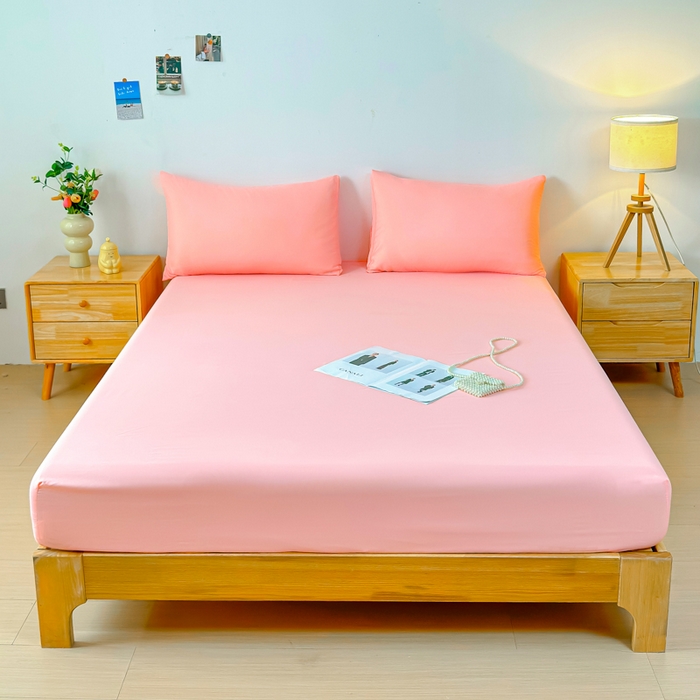 91家纺网 家纺一手货源 找家纺 佑佳家纺 2025年新款铂金棉芦荟棉单床笠，有配套枕套「支持定制各种尺寸」 新玉色