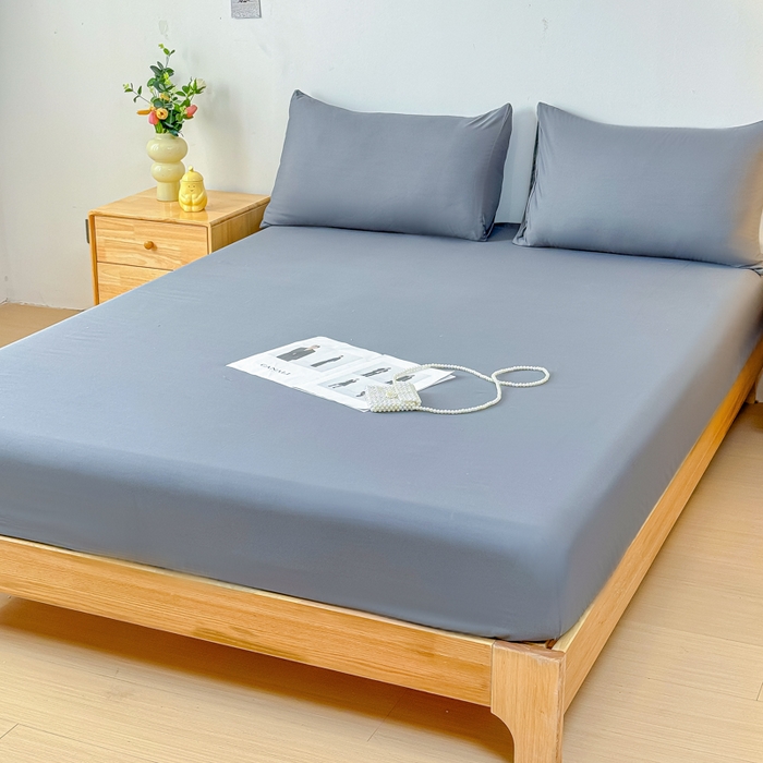 91家纺网 家纺一手货源 找家纺 佑佳家纺 2025年新款铂金棉芦荟棉单床笠，有配套枕套「支持定制各种尺寸」 深冬灰