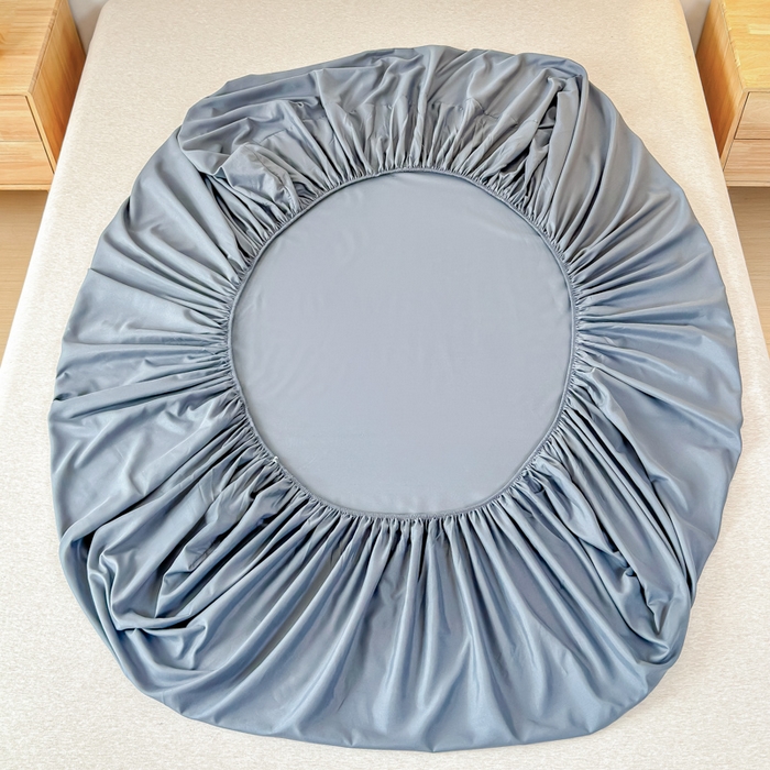 91家纺网 家纺一手货源 找家纺 佑佳家纺 2025年新款铂金棉芦荟棉单床笠，有配套枕套「支持定制各种尺寸」 深冬灰