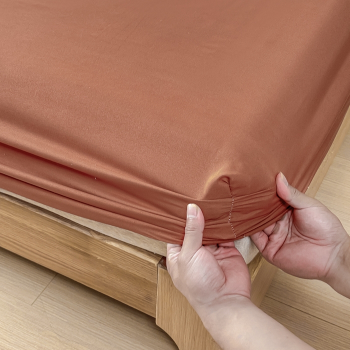 91家纺网 家纺一手货源 找家纺 佑佳家纺 2025年新款铂金棉芦荟棉单床笠，有配套枕套「支持定制各种尺寸」 焦糖色