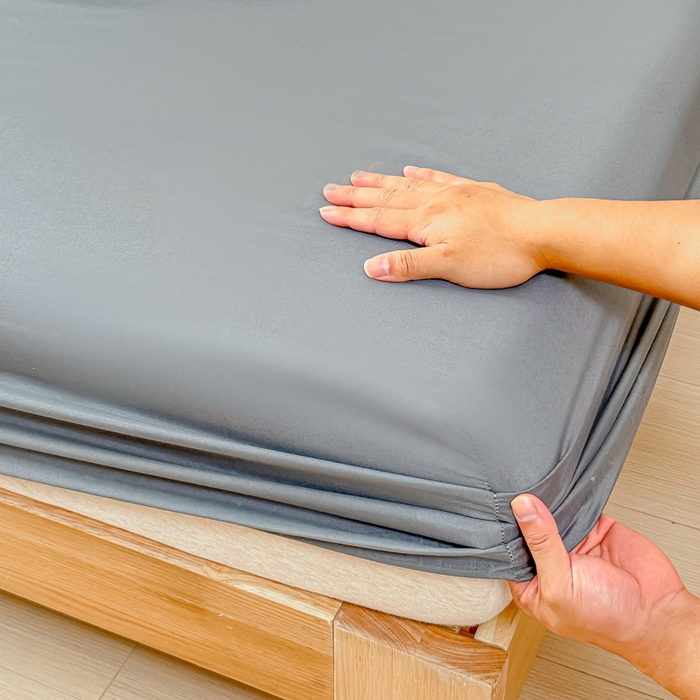 91家纺网 家纺一手货源 找家纺 佑佳家纺 2025年新款铂金棉芦荟棉单床笠，有配套枕套「支持定制各种尺寸」 深冬灰