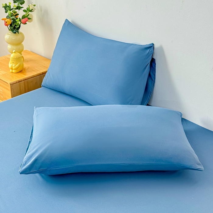 91家纺网 家纺一手货源 找家纺 佑佳家纺 2025年新款铂金棉芦荟棉单床笠，有配套枕套「支持定制各种尺寸」 星光蓝