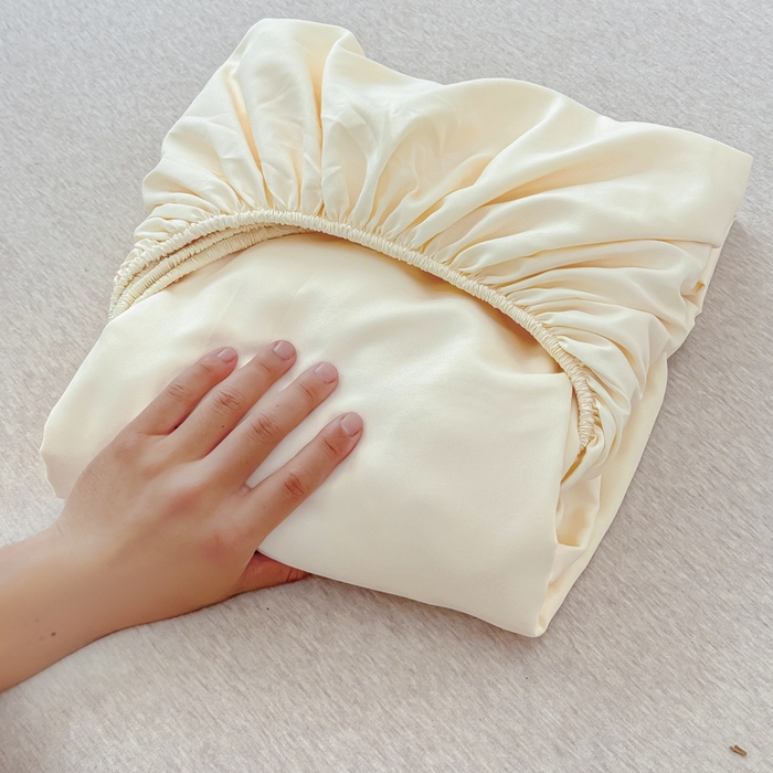 91家纺网 家纺一手货源 找家纺 佑佳家纺 2025年新款铂金棉芦荟棉单床笠，有配套枕套「支持定制各种尺寸」 象牙白