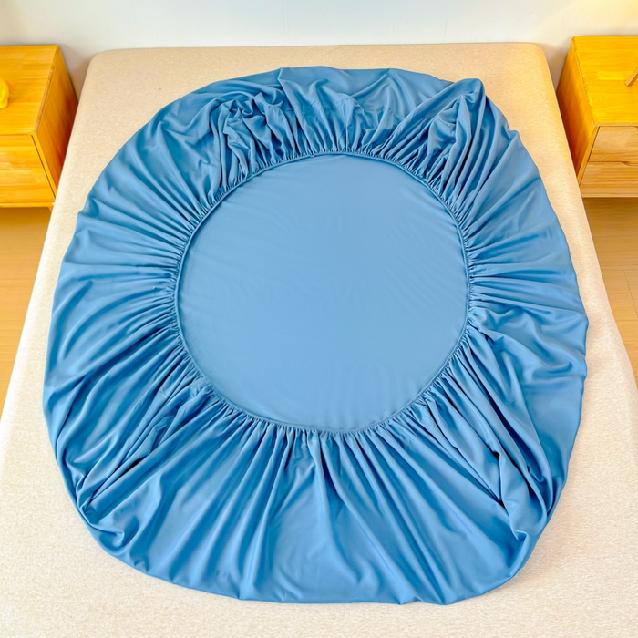 91家纺网 家纺一手货源 找家纺 佑佳家纺 2025年新款铂金棉芦荟棉单床笠，有配套枕套「支持定制各种尺寸」 星光蓝