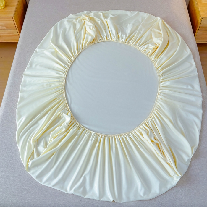 91家纺网 家纺一手货源 找家纺 佑佳家纺 2025年新款铂金棉芦荟棉单床笠，有配套枕套「支持定制各种尺寸」 象牙白