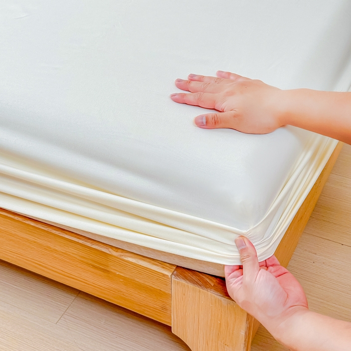 91家纺网 家纺一手货源 找家纺 佑佳家纺 2025年新款铂金棉芦荟棉单床笠，有配套枕套「支持定制各种尺寸」 象牙白