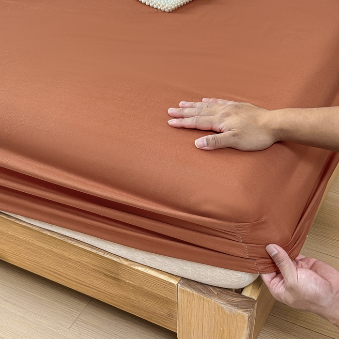 91家纺网 家纺一手货源 找家纺 佑佳家纺 2025年新款铂金棉芦荟棉单床笠，有配套枕套「支持定制各种尺寸」 焦糖色
