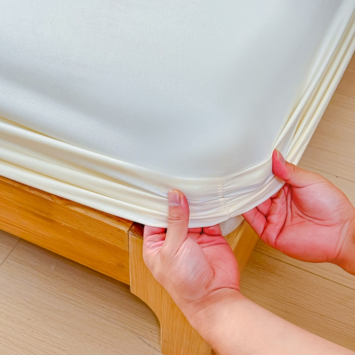 91家纺网 家纺一手货源 找家纺 佑佳家纺 2025年新款铂金棉芦荟棉单床笠，有配套枕套「支持定制各种尺寸」 象牙白