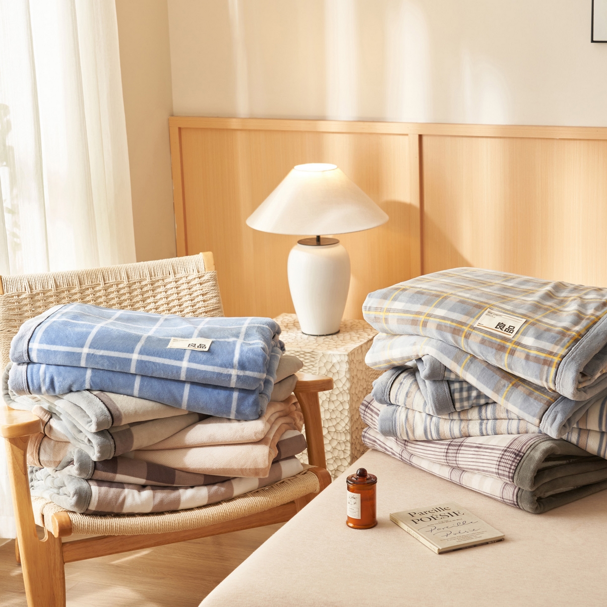 91家纺网 家纺一手货源 找家纺 （总）寐绸家纺 2025新款230g无印风牛奶绒功能毯