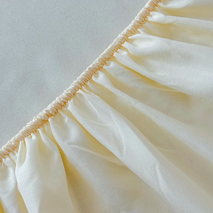 91家纺网 家纺一手货源 找家纺 佑佳家纺 2025年新款铂金棉芦荟棉单床笠，有配套枕套「支持定制各种尺寸」 象牙白