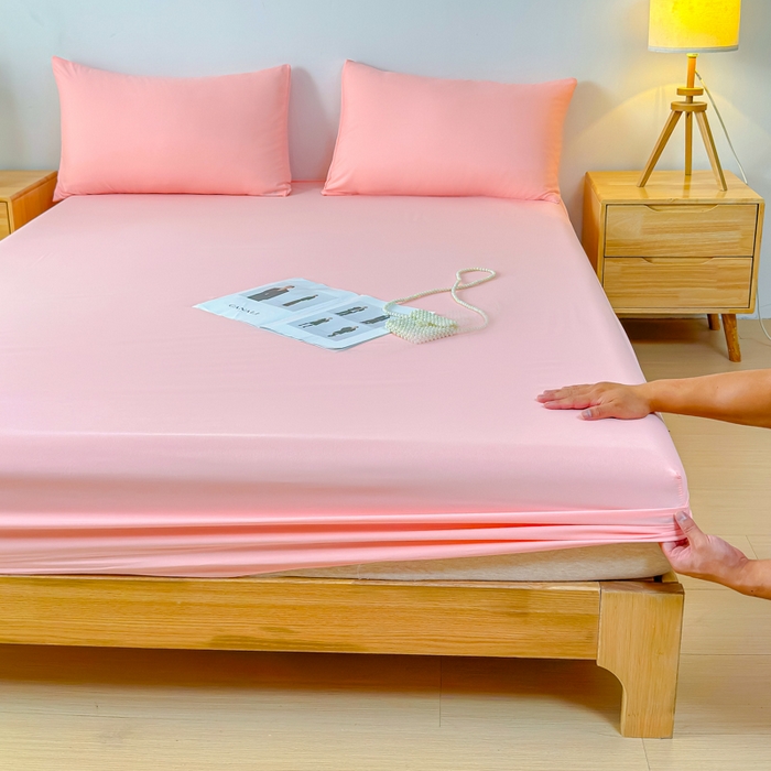 91家纺网 家纺一手货源 找家纺 佑佳家纺 2025年新款铂金棉芦荟棉单床笠，有配套枕套「支持定制各种尺寸」 新玉色