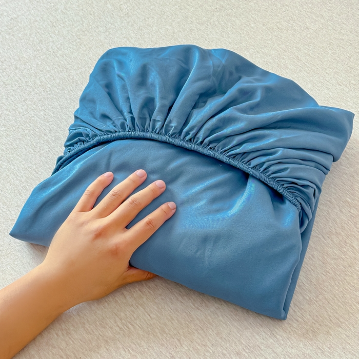 91家纺网 家纺一手货源 找家纺 佑佳家纺 2025年新款铂金棉芦荟棉单床笠，有配套枕套「支持定制各种尺寸」 星光蓝