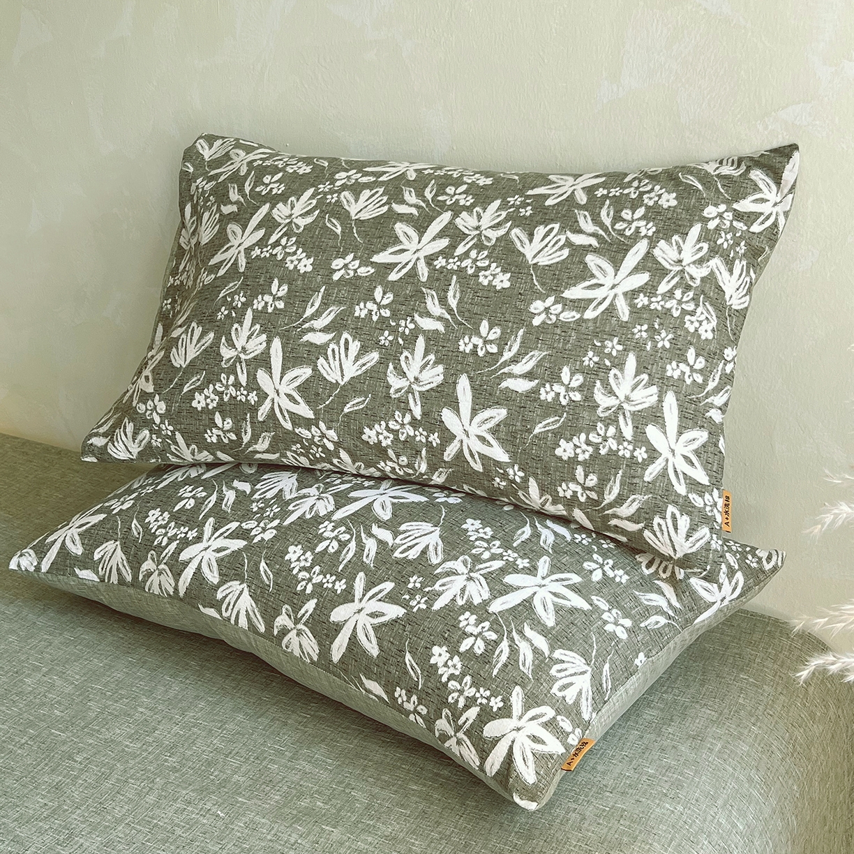 91家纺网 家纺一手货源 找家纺 灿哈家纺 2025新款复古风仿麻四件套 绿茵