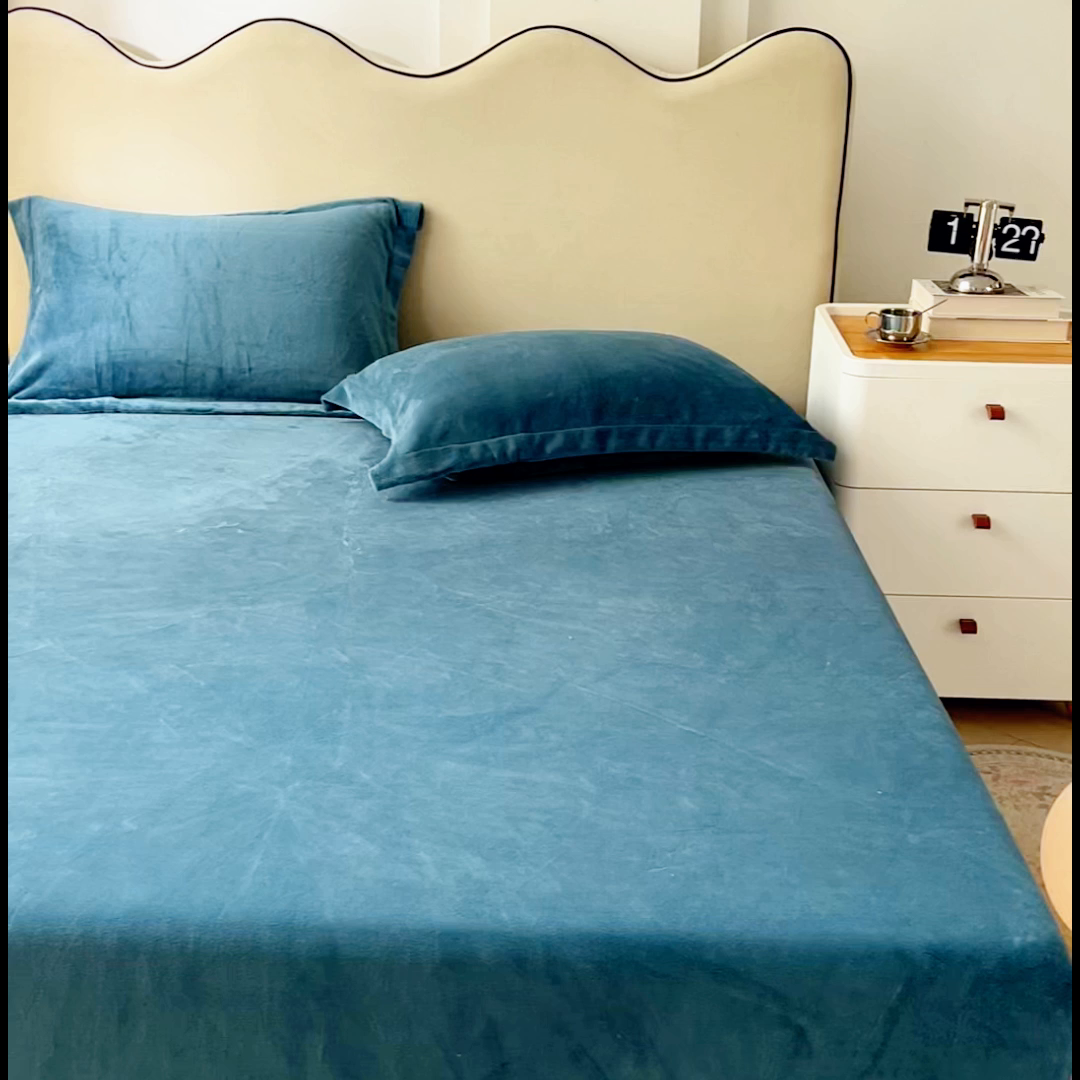 91家纺网 家纺一手货源 找家纺 （总）恬澳家纺 2025新款200g高克重牛奶绒床笠单品床笠单件单床笠