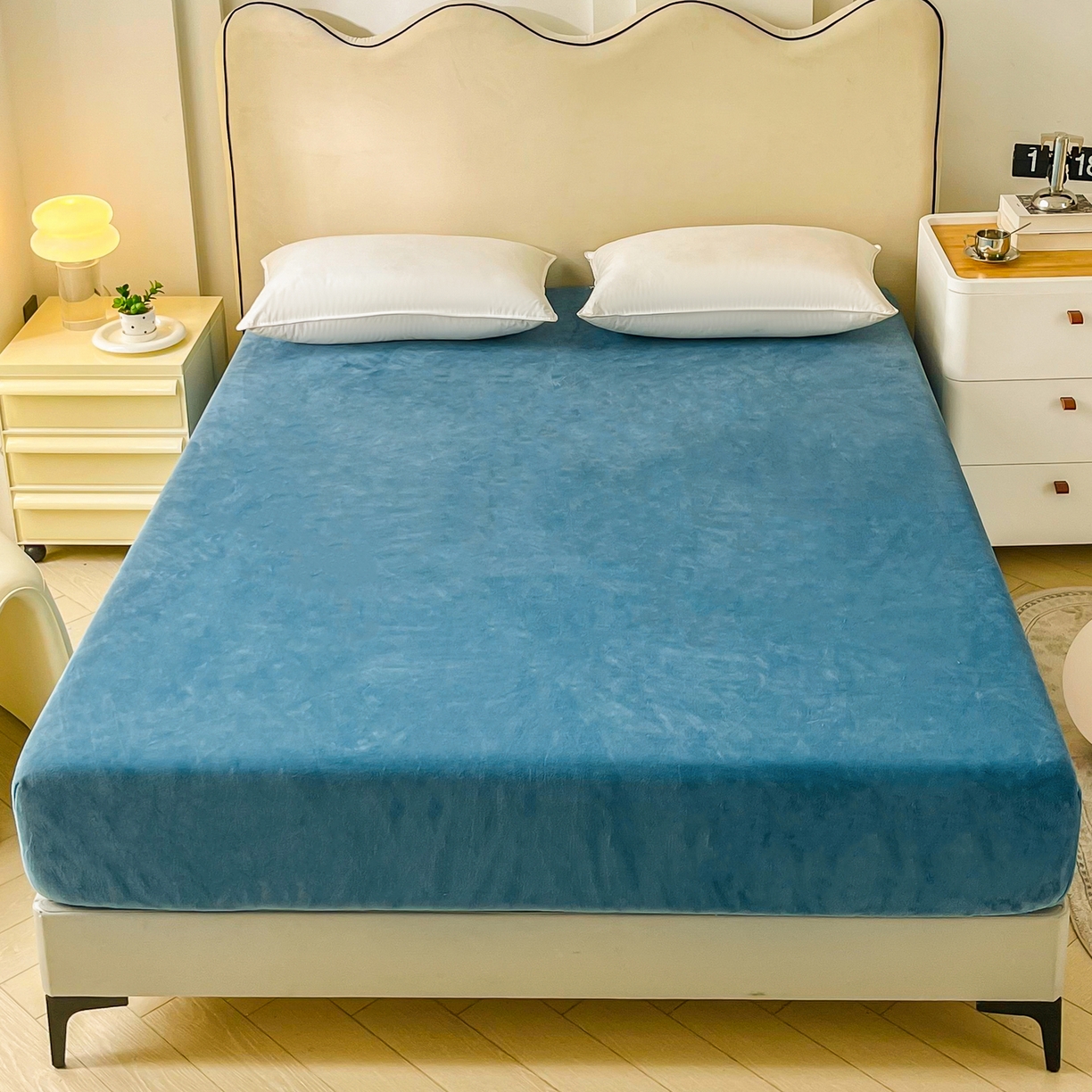 91家纺网 家纺一手货源 找家纺 （总）恬澳家纺 2025新款200g高克重牛奶绒床笠单品床笠单件单床笠