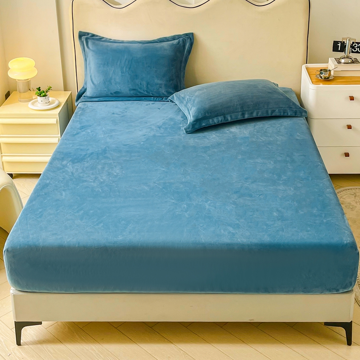 91家纺网 家纺一手货源 找家纺 （总）恬澳家纺 2025新款200g高克重牛奶绒床笠单品床笠单件单床笠