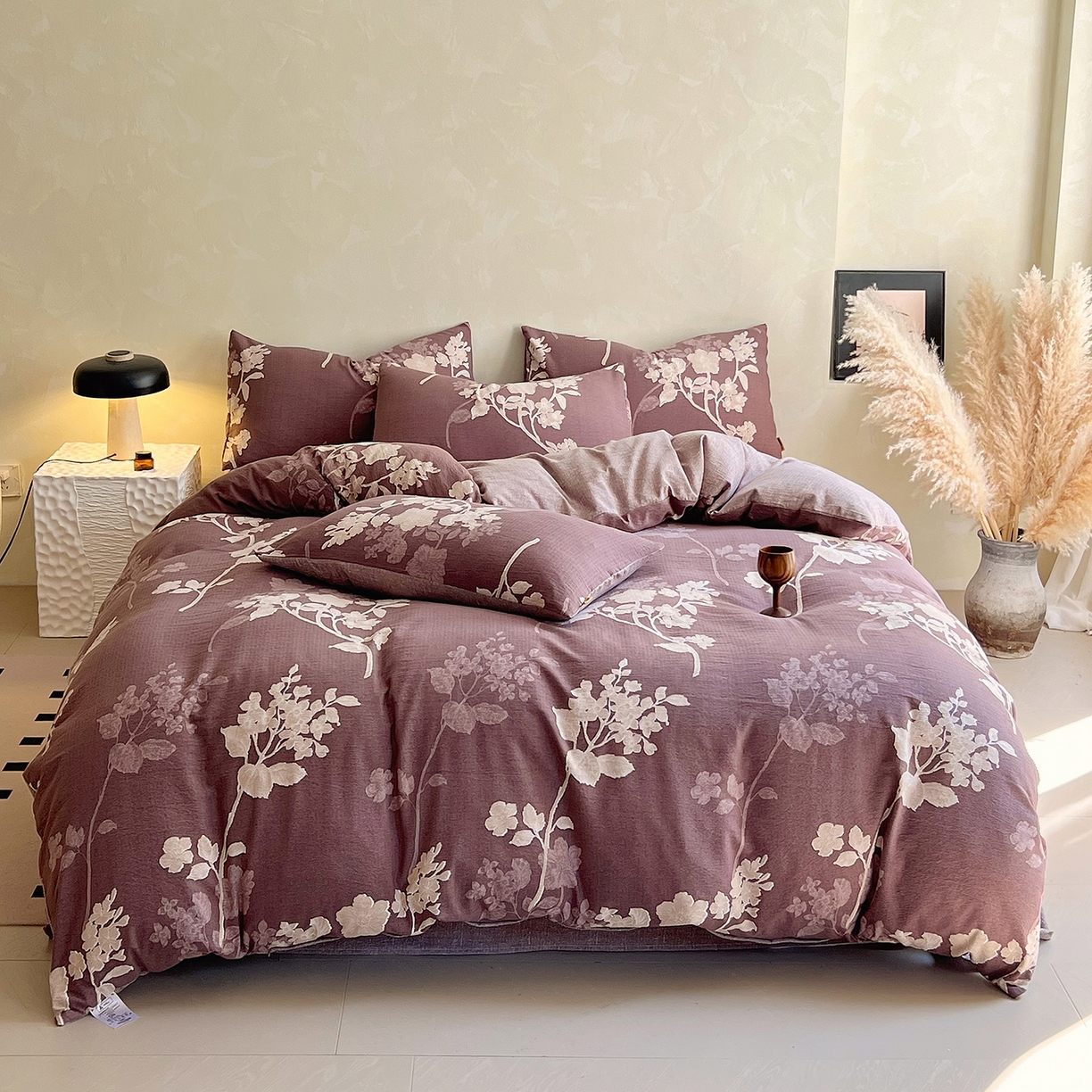 91家纺网 家纺一手货源 找家纺 灿哈家纺 2025新款复古风仿麻四件套 莫兰朵