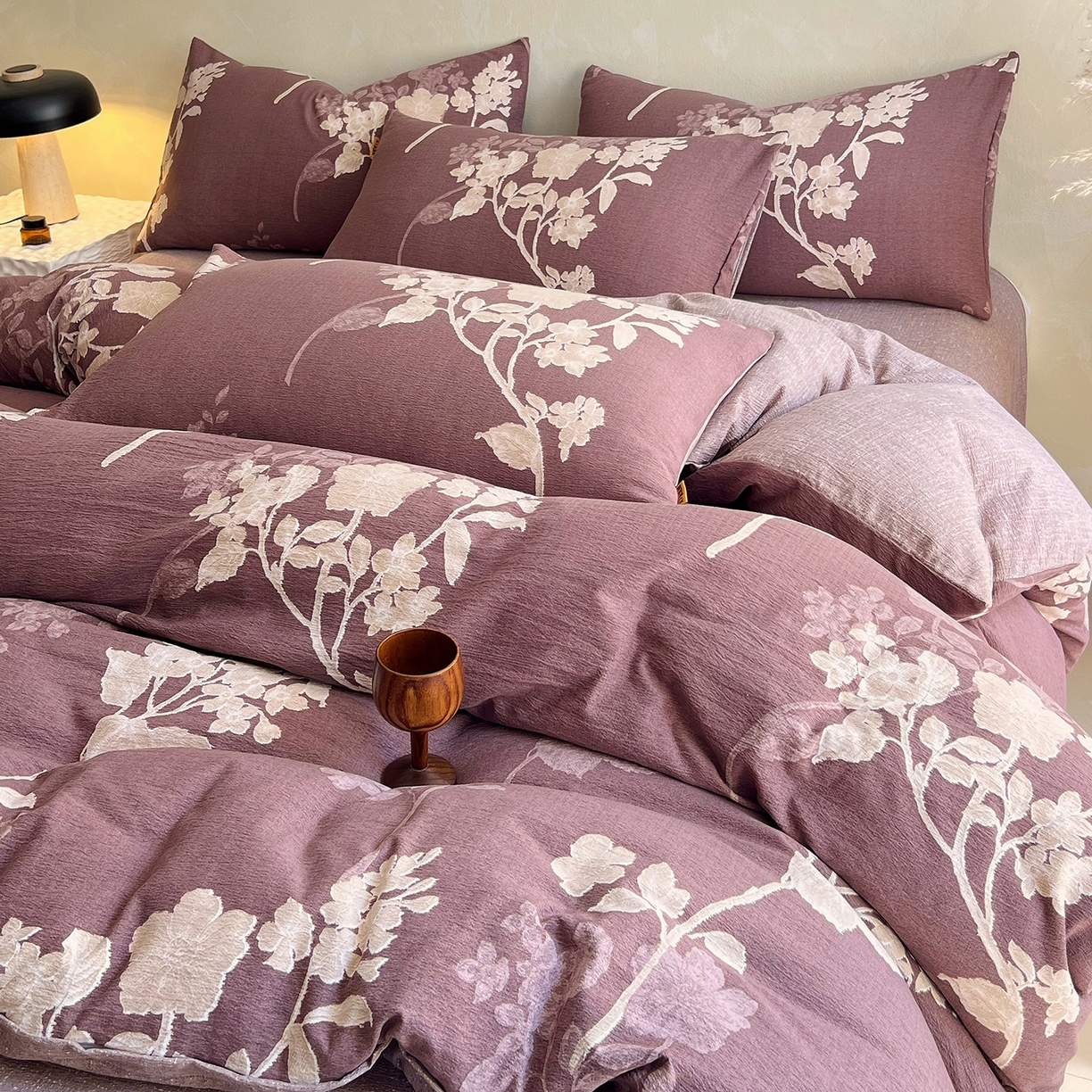 91家纺网 家纺一手货源 找家纺 灿哈家纺 2025新款复古风仿麻四件套 莫兰朵