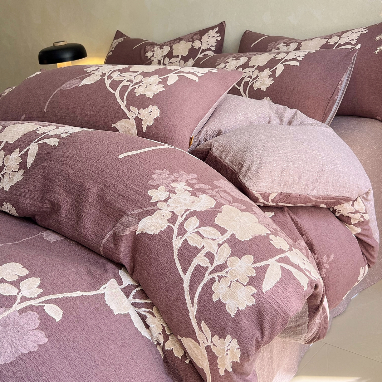 91家纺网 家纺一手货源 找家纺 灿哈家纺 2025新款复古风仿麻四件套 莫兰朵