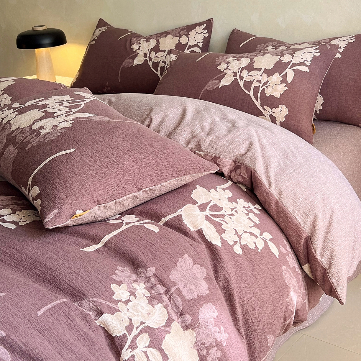 91家纺网 家纺一手货源 找家纺 灿哈家纺 2025新款复古风仿麻四件套 莫兰朵