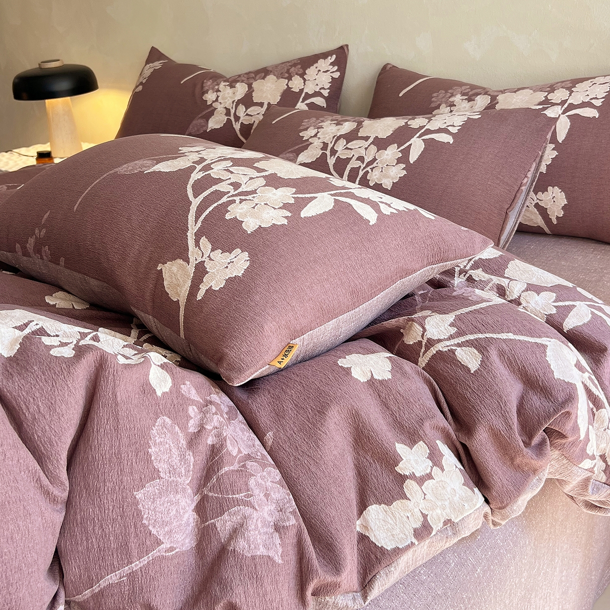 91家纺网 家纺一手货源 找家纺 灿哈家纺 2025新款复古风仿麻四件套 莫兰朵