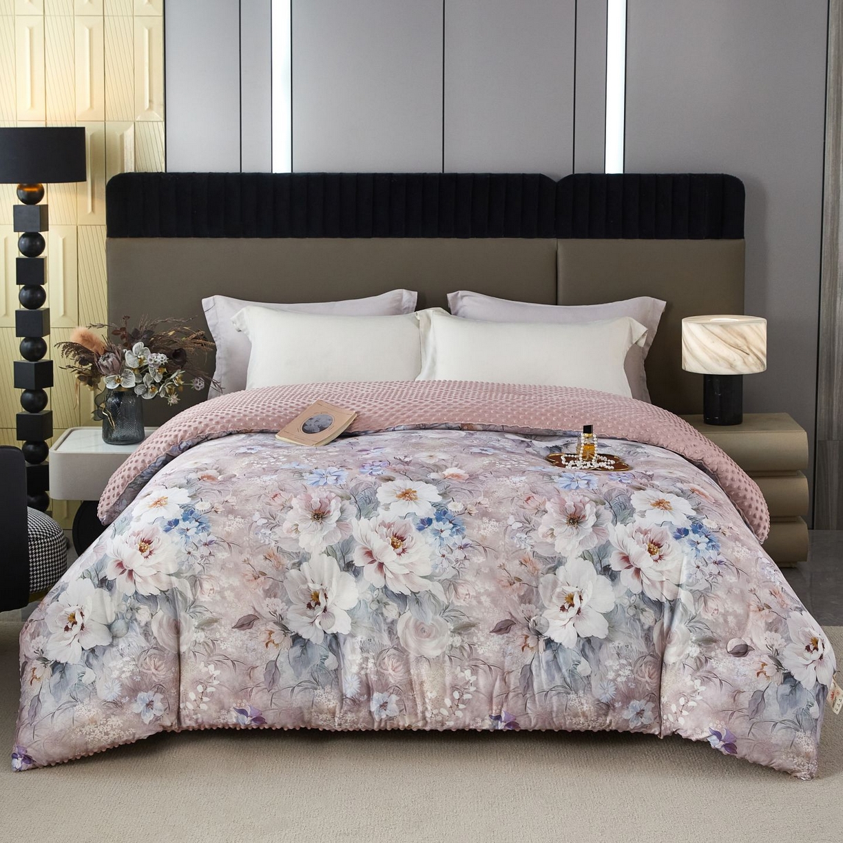 91家纺网 家纺一手货源 找家纺 （总）缔锦家纺 2025新款高克重全棉柔软绒床盖三件套