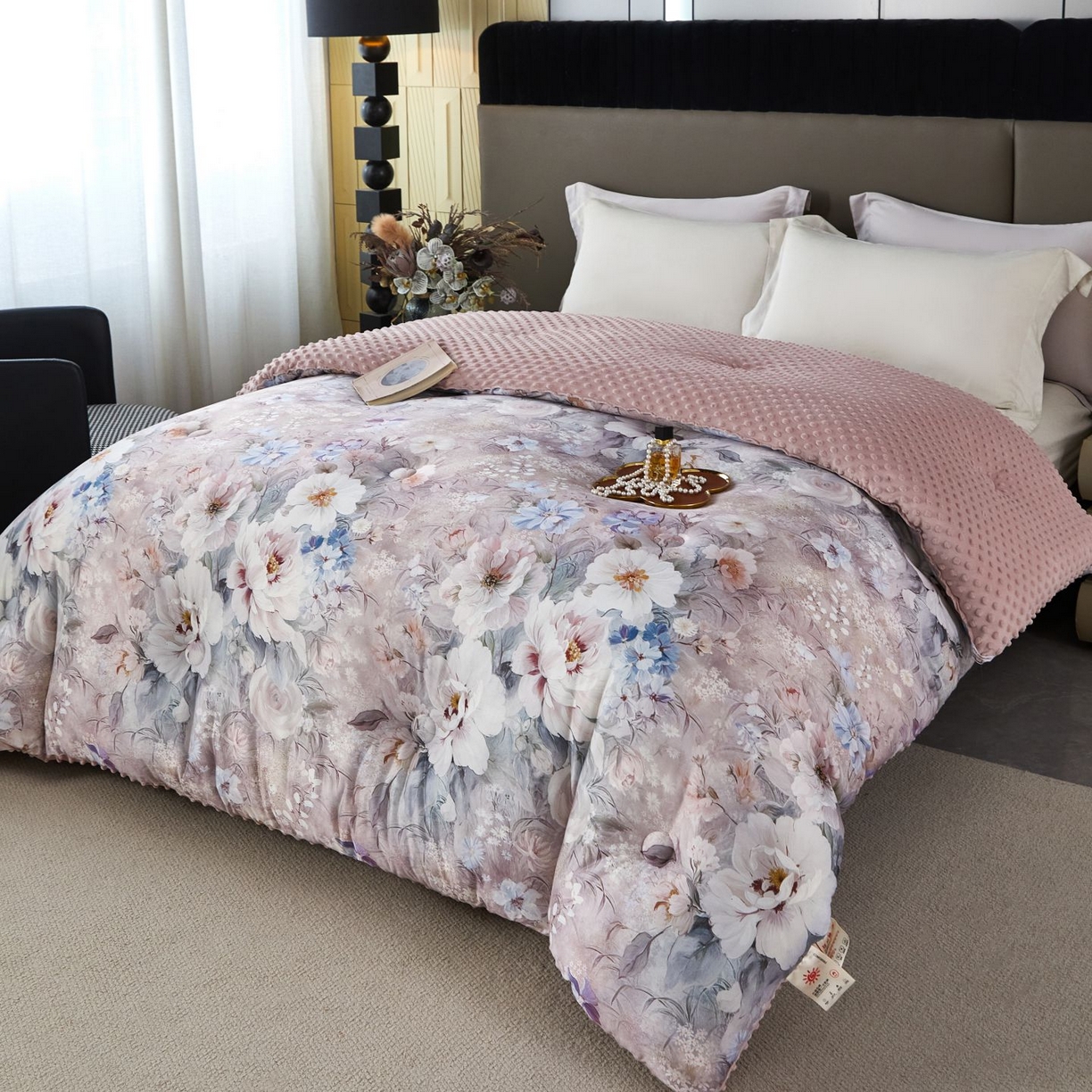 91家纺网 家纺一手货源 找家纺 （总）缔锦家纺 2025新款虫草针织养肤豆豆被被子被芯