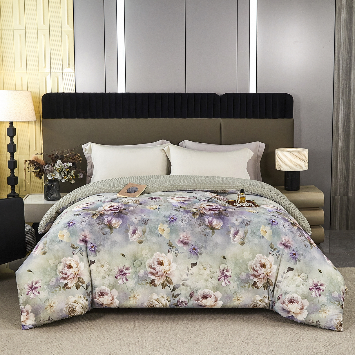 缔锦家纺 2025新款虫草针织养肤豆豆被被子被芯 清醉-绿