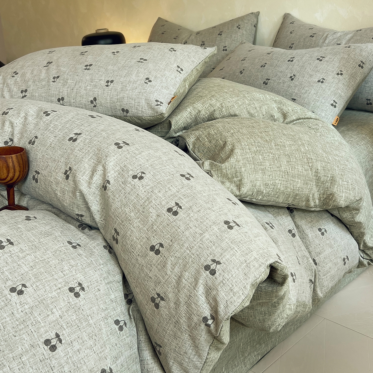 91家纺网 家纺一手货源 找家纺 灿哈家纺 2025新款复古风仿麻四件套 晓雅