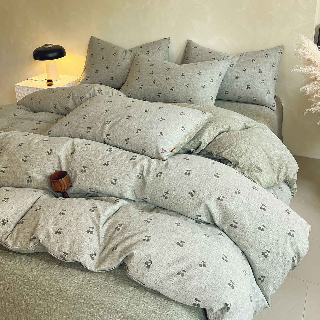 91家纺网 家纺一手货源 找家纺 灿哈家纺 2025新款复古风仿麻四件套 晓雅