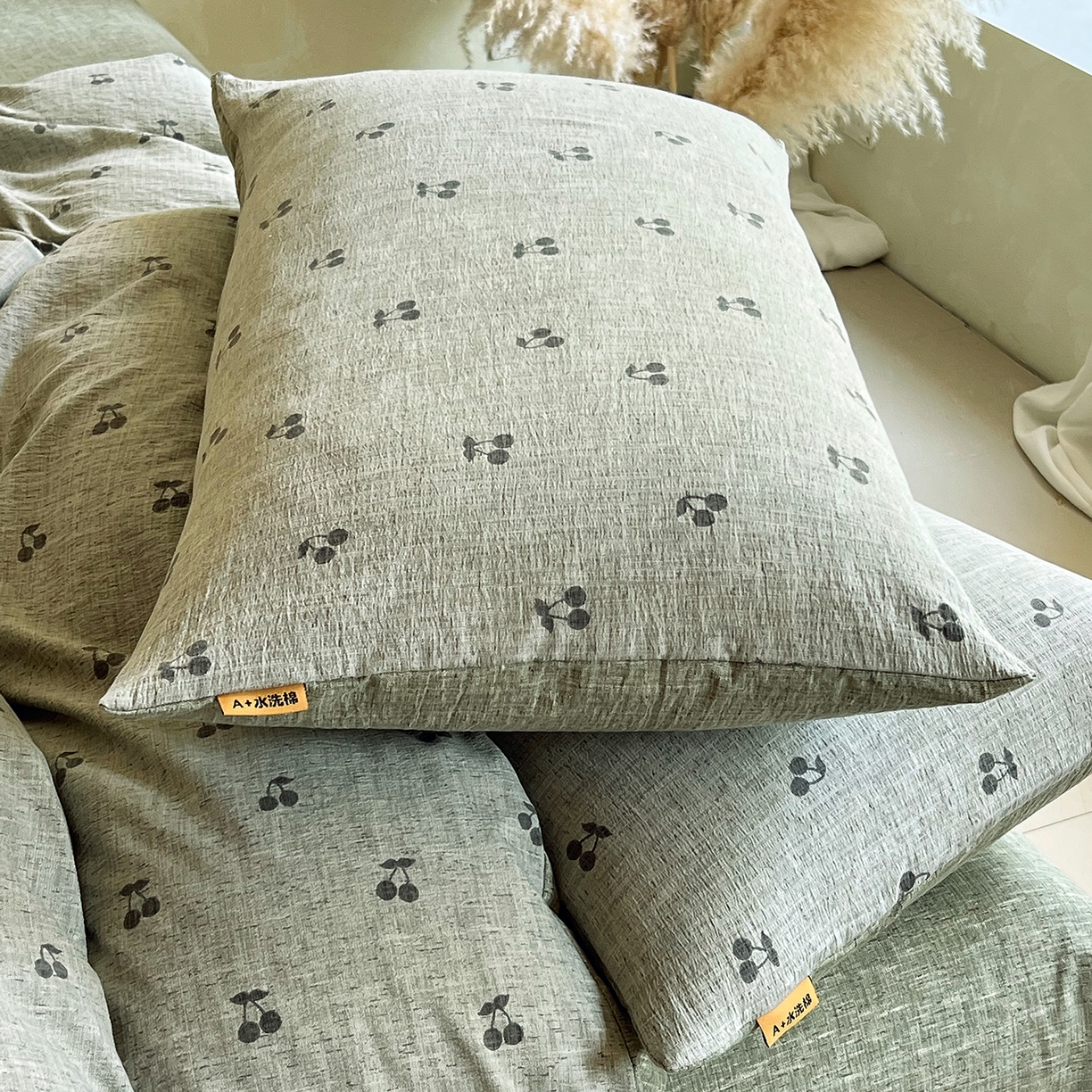 91家纺网 家纺一手货源 找家纺 灿哈家纺 2025新款复古风仿麻四件套 晓雅