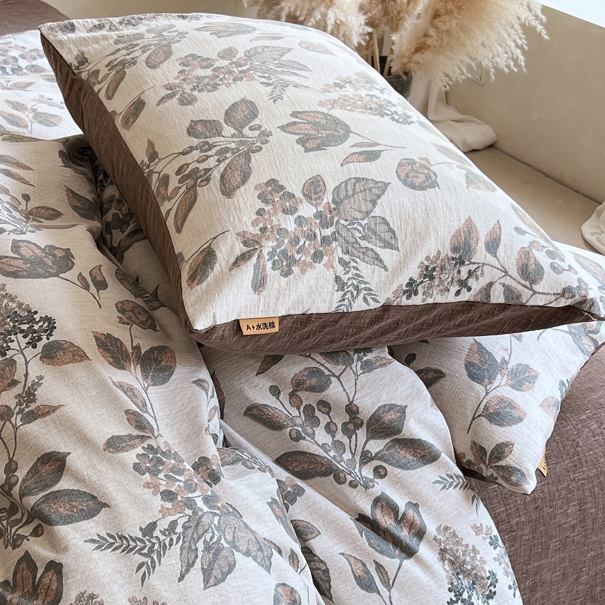 91家纺网 家纺一手货源 找家纺 灿哈家纺 2025新款复古风仿麻四件套 绚烂