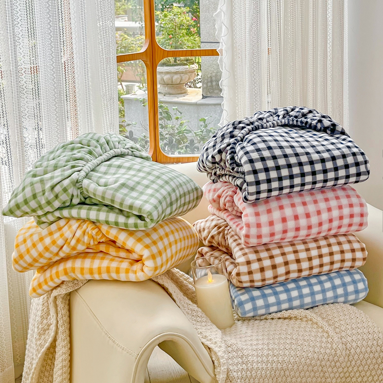 91家纺网 家纺一手货源 找家纺 （总）恬澳家纺 2025新款200g高克重牛奶绒床笠单品床笠单件单床笠